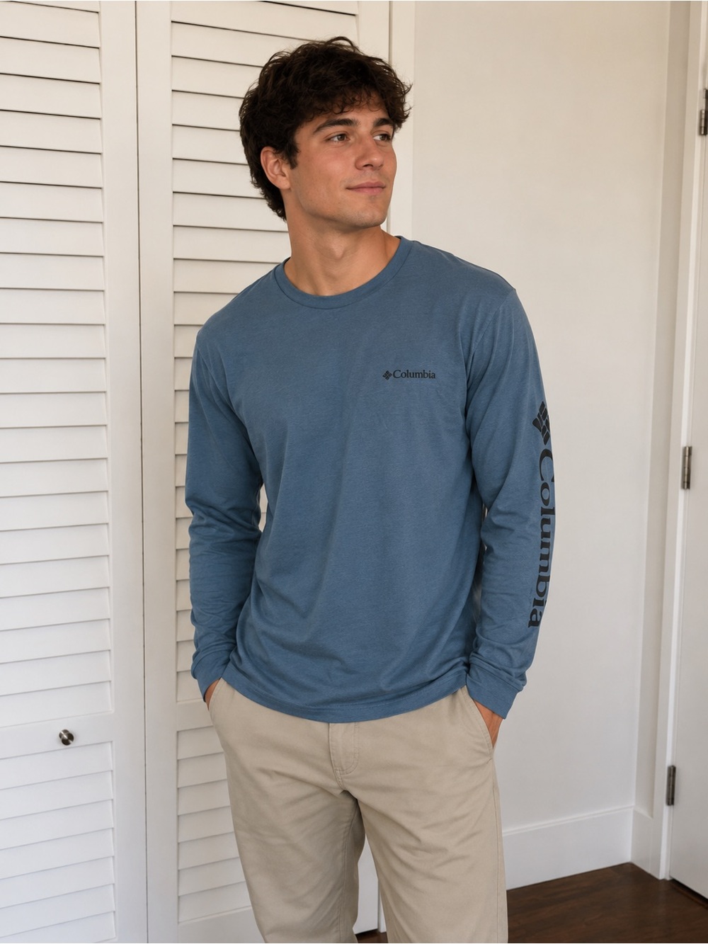 Columbia Blue Long Sleeve Tee for Casual Comfort